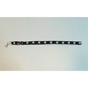 Royal Caribbean Cruise Ship Lanyard Black w/ White Crown & Anchor Print